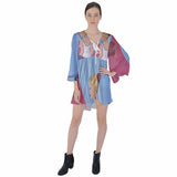 Flare Sleeve Mini Dress Boho Style Sharon Tatem