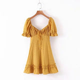 Cotton Eyelet Dress Mango Women Summer Elegant Puff Sleeve Party Dress