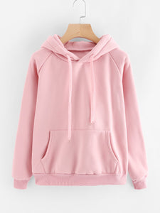 Kangaroo Pocket Drawstring Hoodie