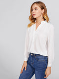 Pleated Detail Chiffon Blouse