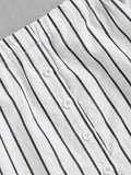Off Shoulder Single Breasted Striped Top