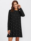 Pearl Beading Tee Dress