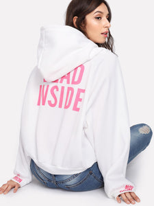 Letter Print Raglan Hoodie