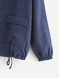 Dual Pocket Drawstring Hem Jacket