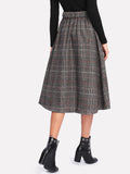 Wales Check Single Breasted Skirt