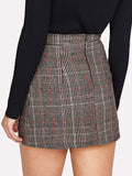 Wales Check Zip Back Skirt