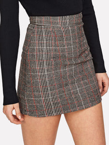 Wales Check Zip Back Skirt