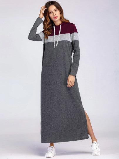 Color Block Split Side Tee Dress