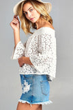Women's 3/4 Three Quarter Long Sleeve Off Shoulder