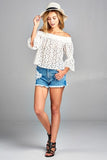 Women's 3/4 Three Quarter Long Sleeve Off Shoulder