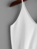 White V Neck Knitted Cami Top