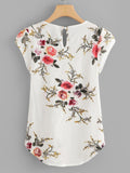 Petal Sleeve Florals Blouse