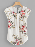 Petal Sleeve Florals Blouse