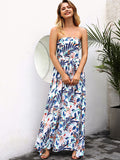 Floral Print Split Tube Dress