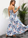 Floral Print Split Tube Dress