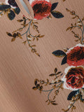 Plus Floral Print Dip Hem Blouse