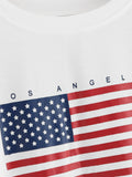 American Flag Print Sweatshirt