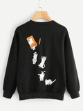 Cat Print Sweatshirt