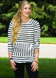 French Terry Stripe Sweatshirt