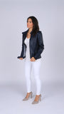 Faya Womens Leather Jacket Midnight