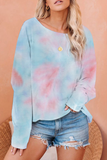 Orange Tie Dye Pullover Long Sleeve Top