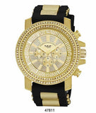 52MM Milano Expressions Iced Out Bullet Band Watch