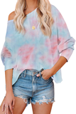 Orange Tie Dye Pullover Long Sleeve Top