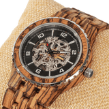 Men's Premium Self-Winding Transparent Body Zebra Wood Watches