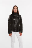 Womens Cosette Dual Panel Leather & Suede Jacket