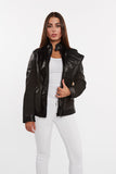 Womens Cosette Dual Panel Leather & Suede Jacket