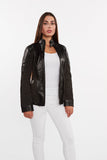 Womens Cosette Dual Panel Leather & Suede Jacket