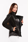 Womens Cosette Dual Panel Leather & Suede Jacket