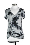 Black Tie Dye V-Neck Tee