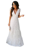 All My Love Lace Tiered White Maxi Dress
