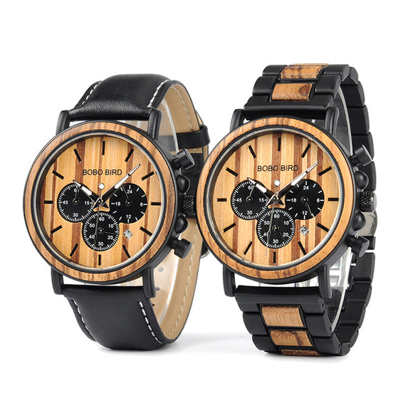 P09 Wood and Stainless Steel Watches