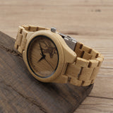 D28 Natural Bamboo Wood Watches With Deer