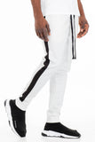 PATTERNED TRACK PANTS- WHITE