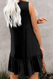 Black Sleeveless Button Down Tank Dress