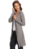 Women's Ribbed Open Front Long Sleeve Cardigan