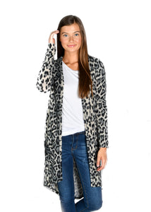 Gray Leopard Favorite Cardigan