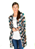 RTS Teal Argyle Favorite Cardigan
