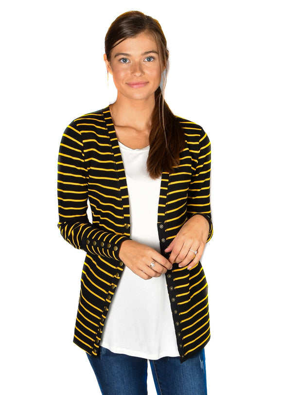 Black & Gold Snap Cardigan