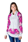 Second Cut- Magenta Floral Funnel Neck