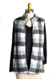 Black Checked Berber Fleece Vest