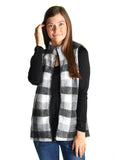 Black Checked Berber Fleece Vest