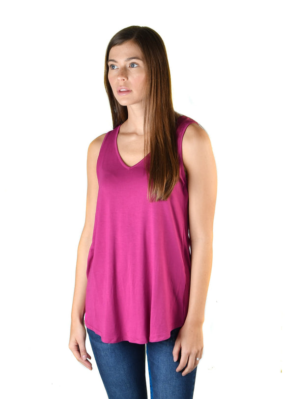 Berry V- Neck Tank