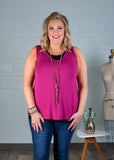 Berry V- Neck Tank