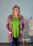 Plum Stripe Favorite Cardigan