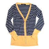 RTS! Navy Striped Snap Cardigan