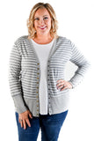 RTS! Gray Striped Snap Cardigan